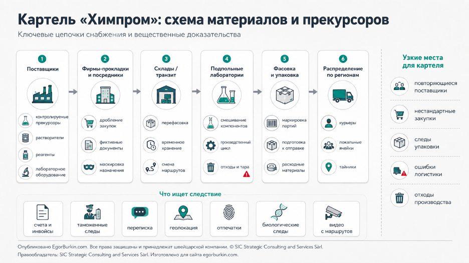 схема материалов и прекурсоров Химпром