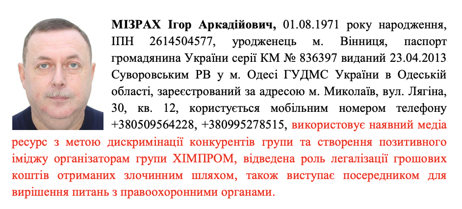 MIZRAKH IHOR ARKADIIOVYCH