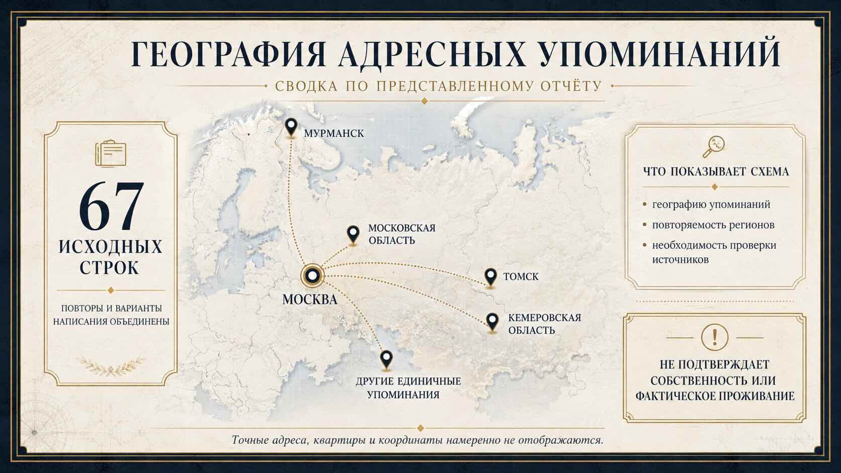 ГЕОГРАФИЯ АДРЕСНЫХ УПОМИНАНИЙ